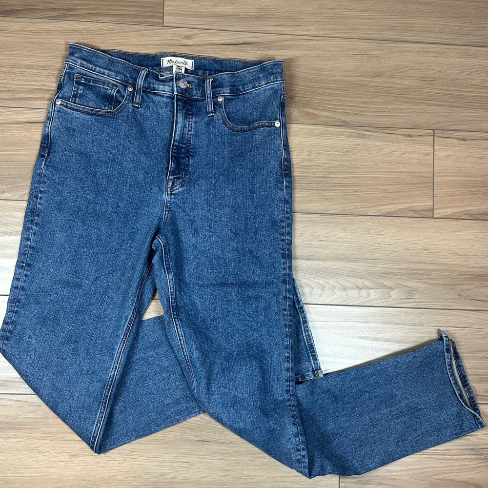 Madewell jeans woman size 29 Mid-Rise Stovepipe Knowland Wash Slit-Hem Edition